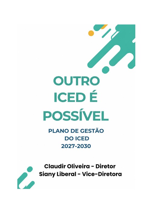 Capa do Plano de Gestão do ICED 2027-2030